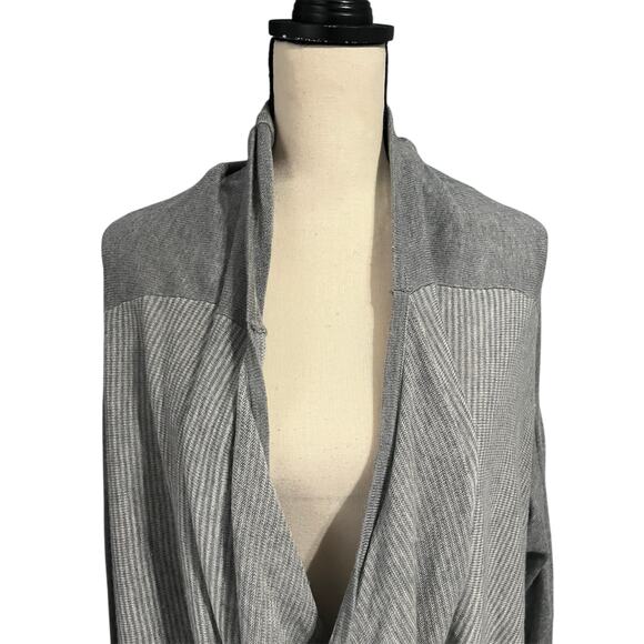 Lululemon Womens Gray/Stripe Iconic Wrap Sweater Sz 10 Athleisure Cashmere Blend - Picture 4 of 8